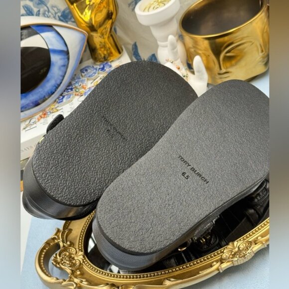 🆕 TORY BURCH 🧿 NWOB Kira Sport Sandal, Black Leather Dad Sandal - Sz 6.5 US - Picture 12 of 13